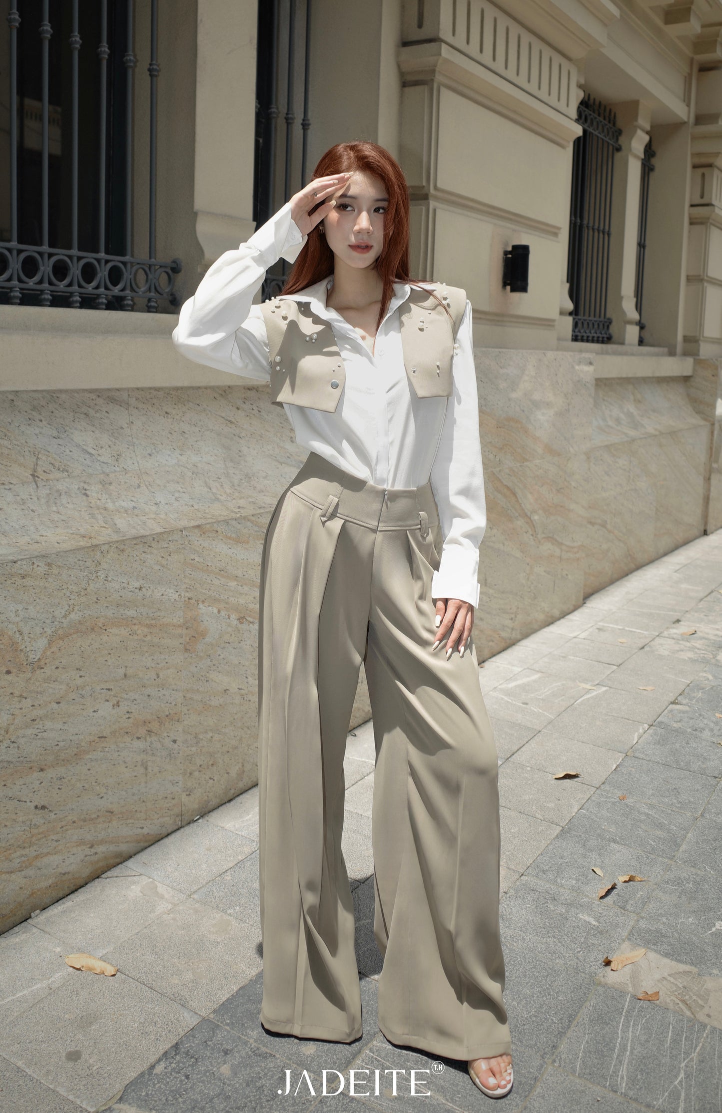 Scar Gile Croptop Planny White Skirt Sammy Moss Pants