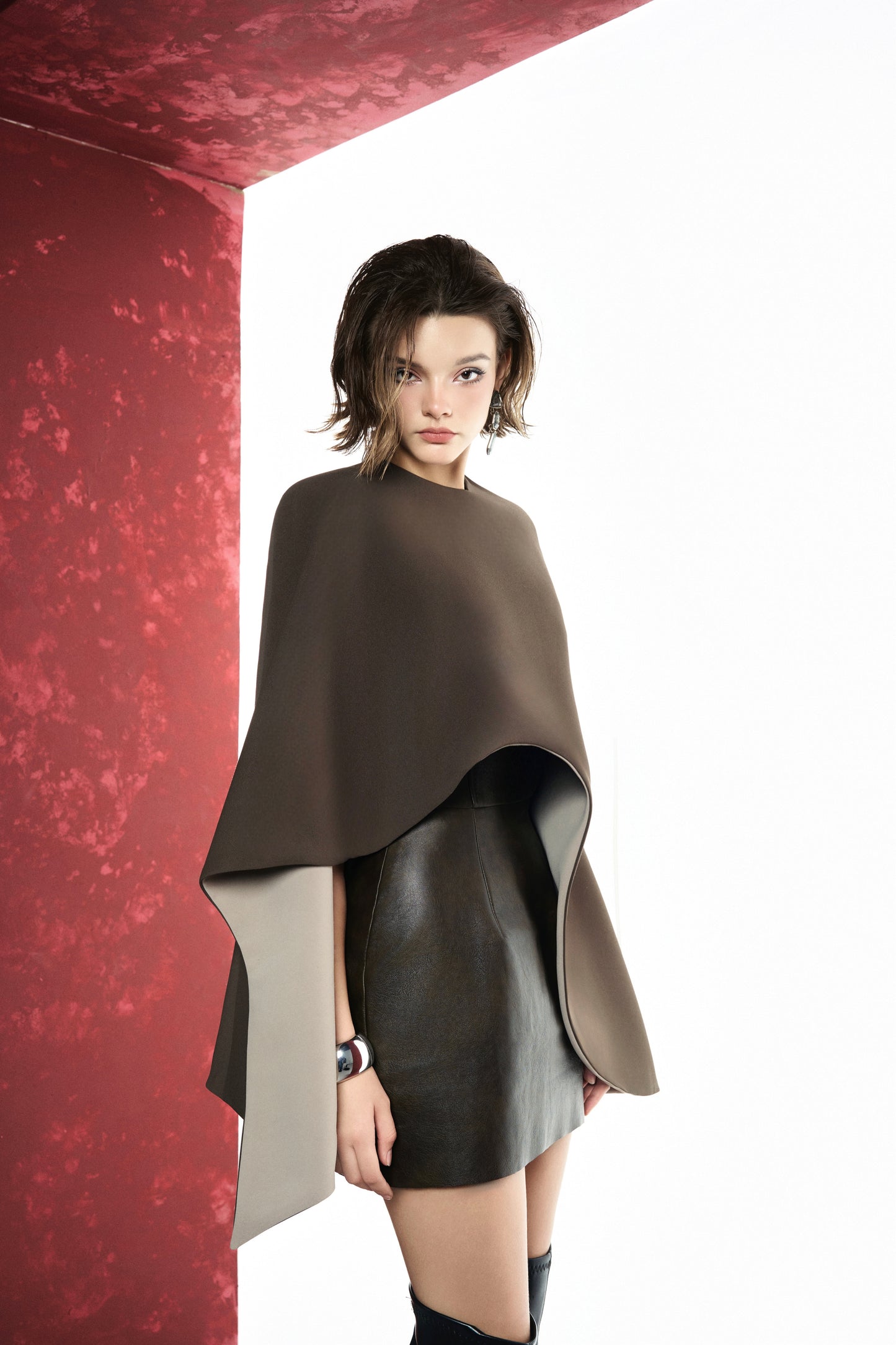 Calista Cafe Capes & Cara Leather Dress